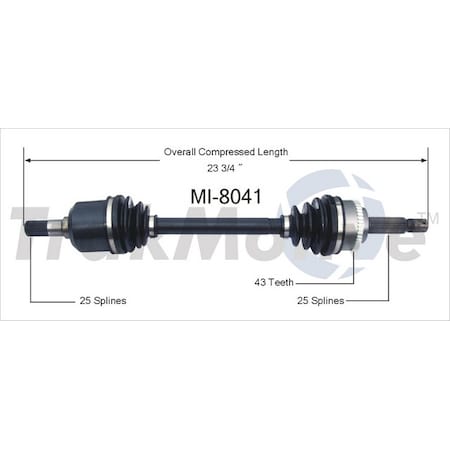 Surtrack Axle Cv Axle Shaft, Mi-8041 MI-8041